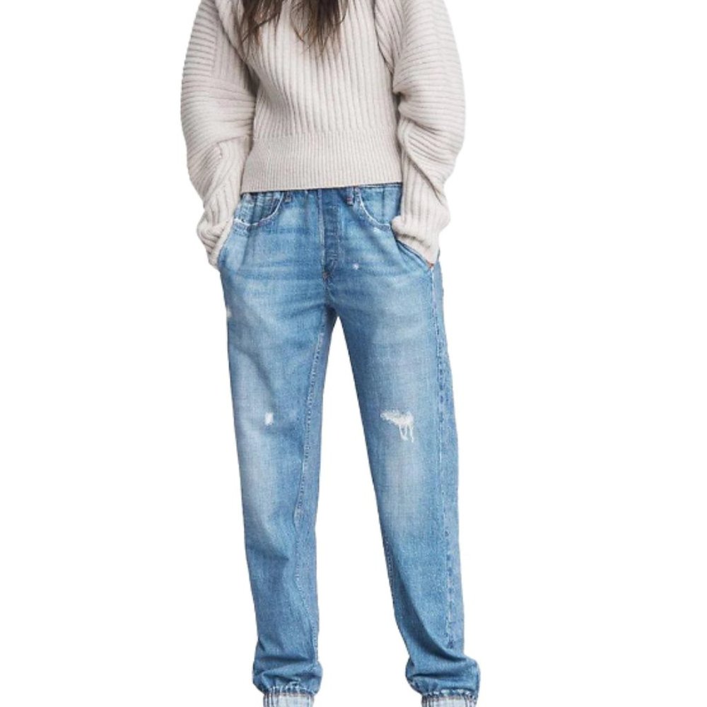 Rag & Bone Miramar Cotton Denim High Rise Ankle Jogger Pants "Sweatpant Jeans"